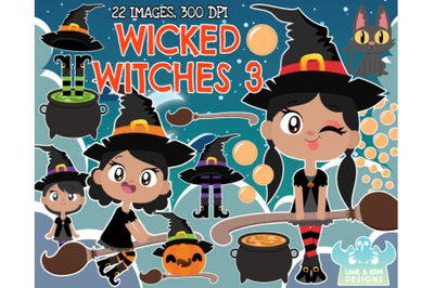 Wicked Witches 3 Clipart - Lime and Kiwi Designs