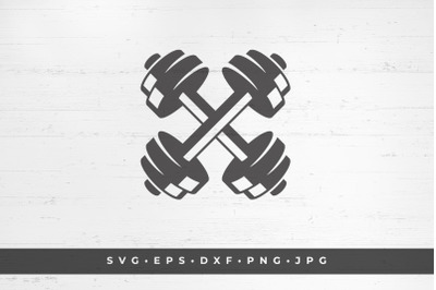 Crossed dumbbells  icon isolated on white background vector illustrati