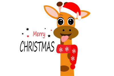 Christmas giraffe svg, cute giraffe svg, clipart, funny giraffe svg, c