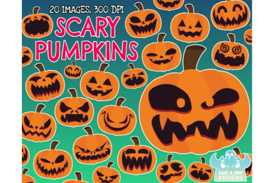 Scary Halloween Pumpkins - Lime and Kiwi Designs