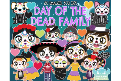 Day of the Dead Family Clipart - Lime and Kiwi Designs