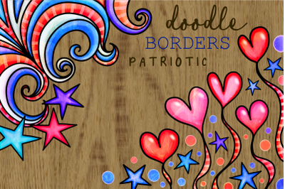 Patriotic American July Fourth Borders