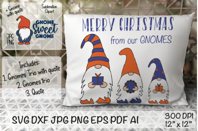 MERRY CHRISTMAS. Christmas Gnomes. Gnome TRIO Clipart.