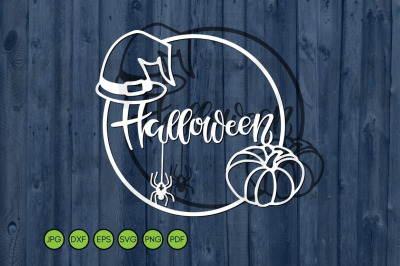 Halloween frame paper cutting template svg dxf eps.