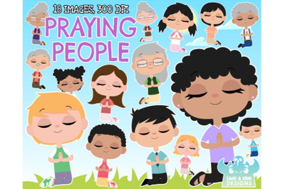 Praying People Clipart - Lime and Kiwi Designs