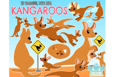 Kangaroos Clipart - Lime and Kiwi Designs
