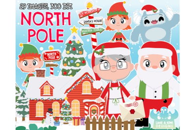 North Pole Clipart - Lime and Kiwi Designs