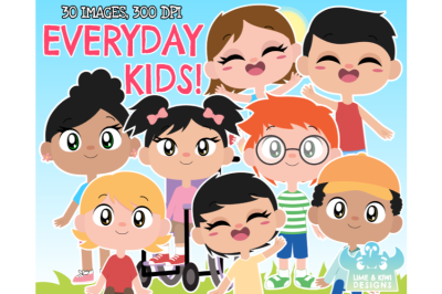 Everyday Kids Clipart - Lime and Kiwi Designs