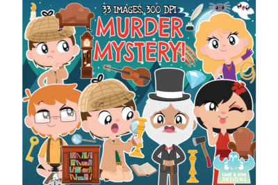 Murder Mystery Clipart - Lime and Kiwi Designs