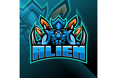 Alien esport mascot logo design