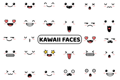 Kawaii Faces Cute Set