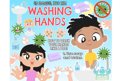 Washing Hands Clipart - Lime and Kiwi Designs