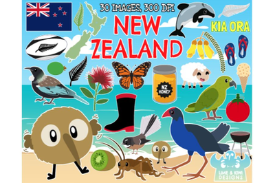 New Zealand/Kiwiana Clipart - Lime and Kiwi Designs