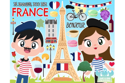 France Clipart - Lime and Kiwi Designs