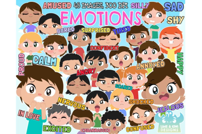 Emotions Clipart - Lime and Kiwi Designs