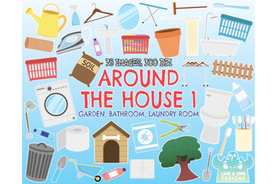 Around the House 1 - Garden, Bathroom, Laundry Room Clipart