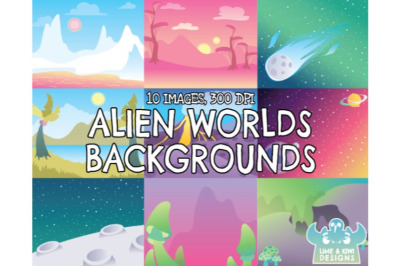 Alien Worlds Backgrounds - Lime and Kiwi Designs