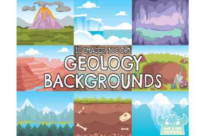 Geology Backgrounds Clipart - Lime and Kiwi Designs