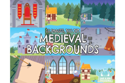 Medieval Backgrounds Clipart - Lime and Kiwi Designs