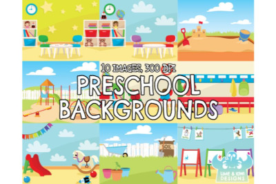 Preschool Backgrounds - Lime and Kiwi Designs