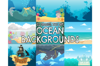 Ocean Backgrounds - Lime and Kiwi Designs