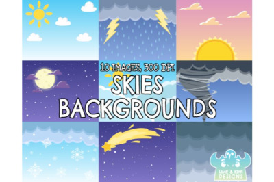 Skies Backgrounds - Lime and Kiwi Designs