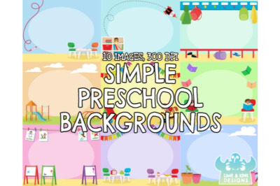 Simple Preschool Backgrounds - Lime and Kiwi Designs