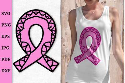 Breast Cancer Awareness SVG with Woman Faces