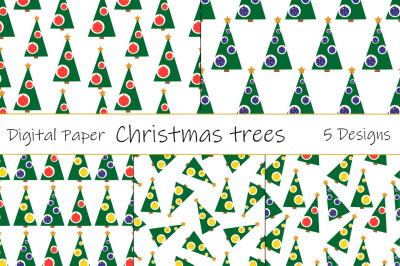 Seamless patterns Christmas trees vector.Christmas trees SVG