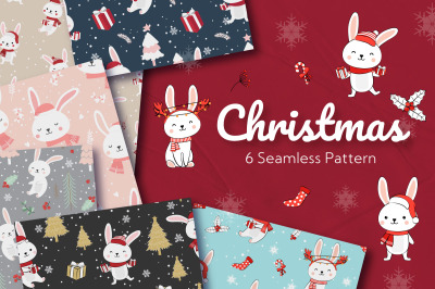 Christmas Seamless Pattern Bunny