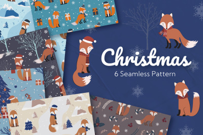 Christmas Seamless Pattern Fox