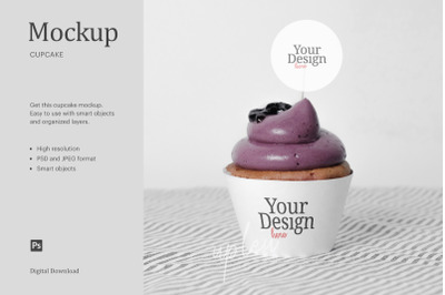 Blueberry Jam Cupcake Topper Mock Up | Compatible W/ Affinity Designer