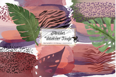 Abstract Watercolor Jungle Clipart