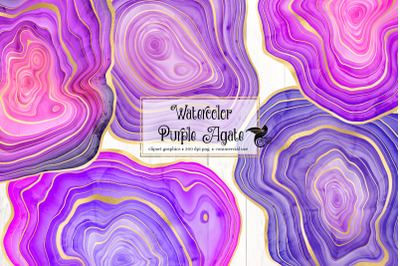 Watercolor Purple Agate Clipart