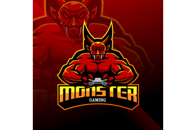 Monster gaming esport mascot logo