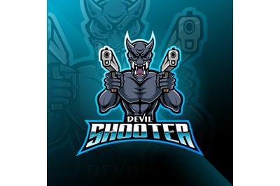 Devil shooter esport mascot logo