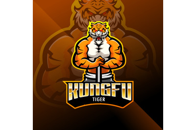 Kungfu tiger esport mascot logo