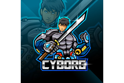 Cyborg esport mascot logo design