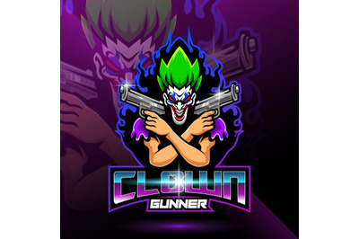 Clown gunner esport mascot logo