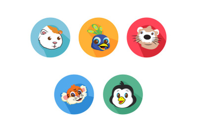 Tiger Friends Cartoon Animals Icon Bundle