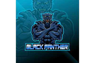 Black panther esport mascot logo