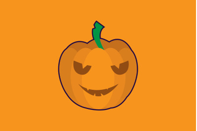 Halloween Icon with Yellow Pumpkin