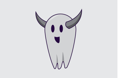 Halloween Icon with The Horned Ghost