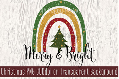 Christmas Sublimation Design PNG, Merry Christmas Rainbow, Glitter