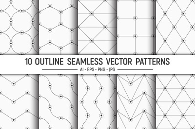 10 seamless linear geometric vector patterns
