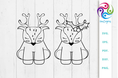 Cute Christmas Deer Mini Bundle Svg File