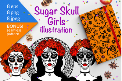 Sugar Skull Girls illustration