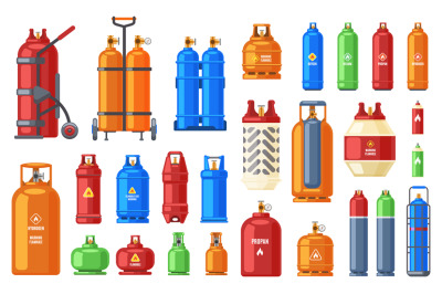 Gas steel cylinder. Gas tank, oxygen, propane or butane metal flammabl