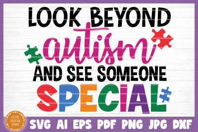 Look Beyond Autism SVG Cut File