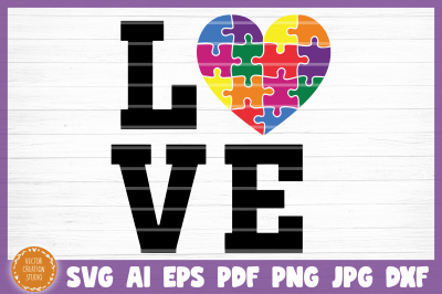 Autism Love SVG Cut File